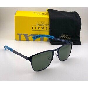 NIB INVICTA EYEWEAR Men's Sunglasses 122970 Aviator BLACK BLUE Frames Unisex